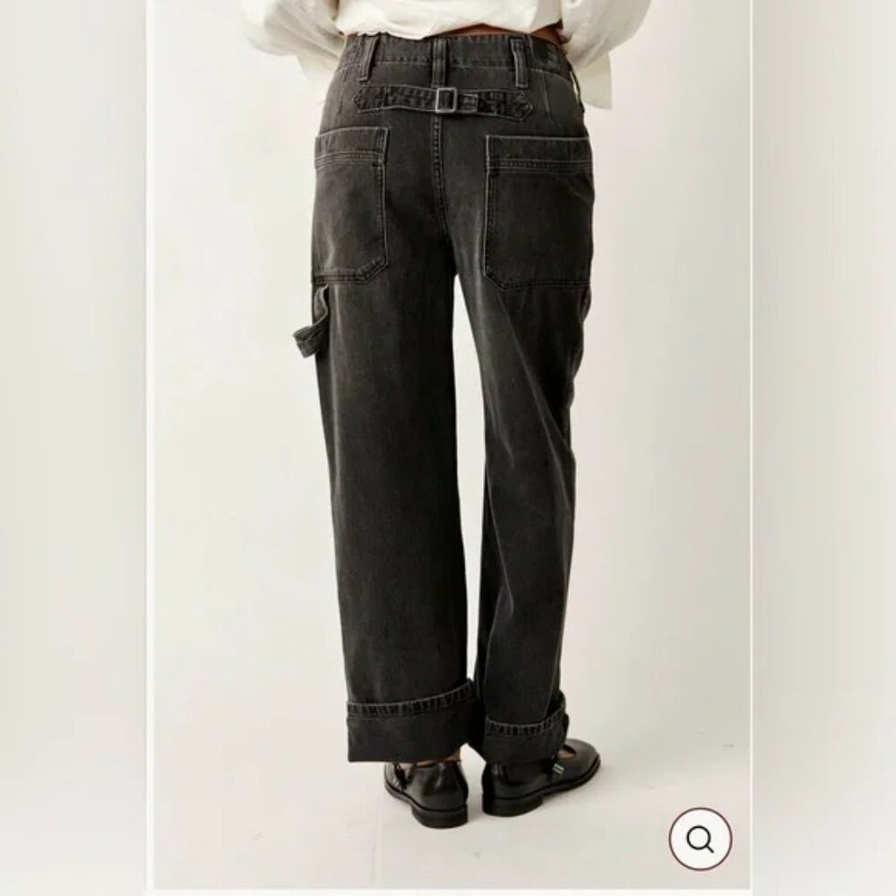 060 Free People We The Free Major Leagues Mid-Rise Cuffed Jeans Size 25 - Picture 2 of 6
